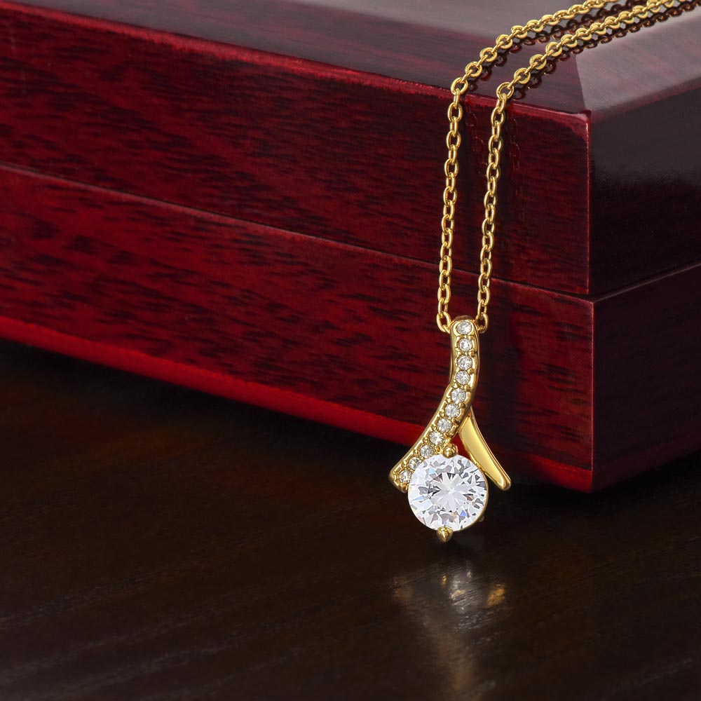 To My Best Friend - Ribbon Shaped Diamond Cut Necklace ShineOn Fulfillment
