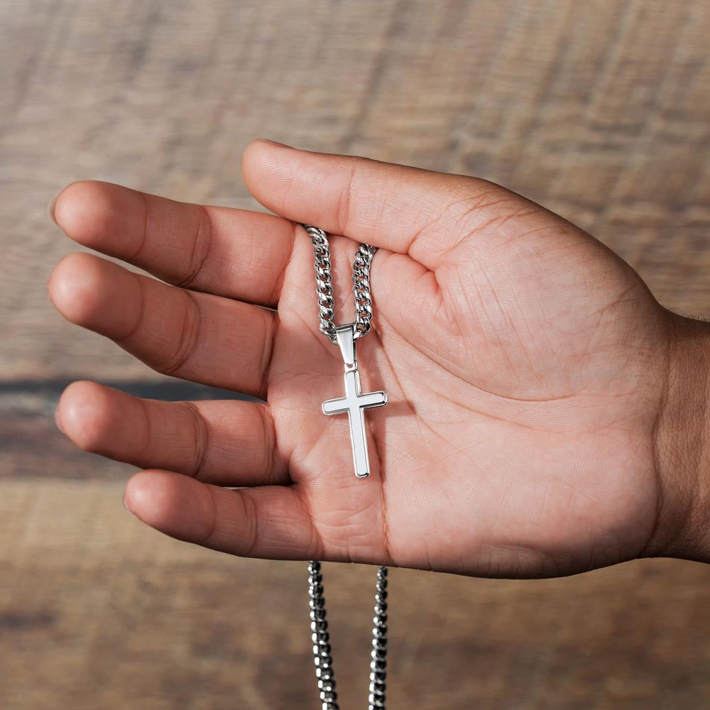 To My Amazing Brother -Artisan Cross With Cuban Link Chain ShineOn Fulfillment
