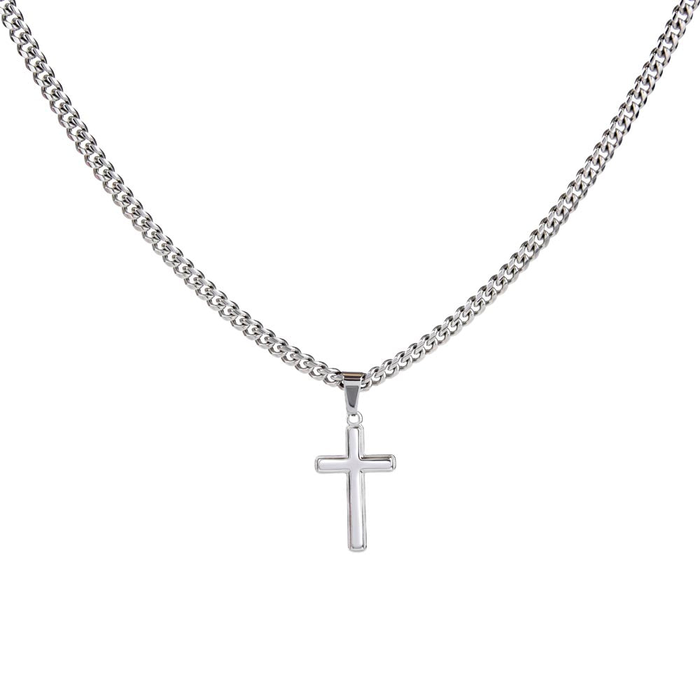 Powerful Motivation Message - Artisan Cross With Cuban Link Chain ShineOn Fulfillment