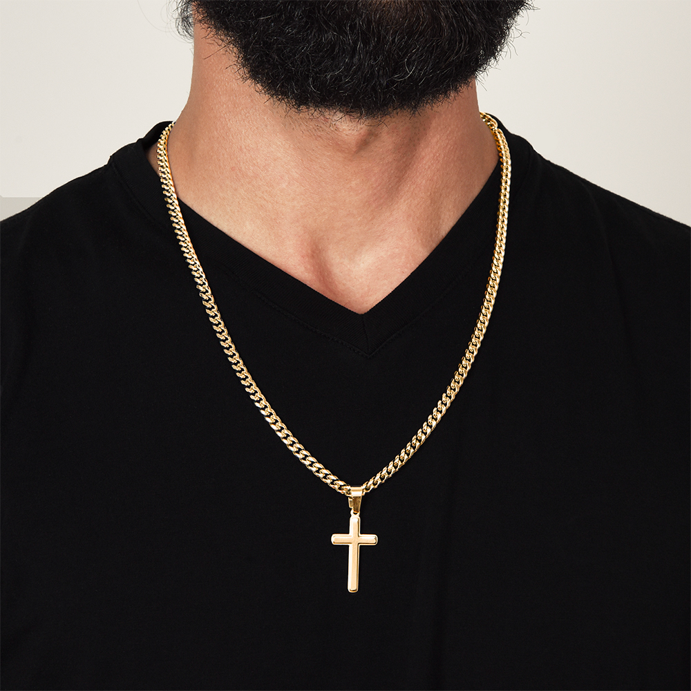 Powerful Motivation Message - Artisan Cross With Cuban Link Chain ShineOn Fulfillment